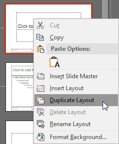 Duplicate Slide Layouts in PowerPoint