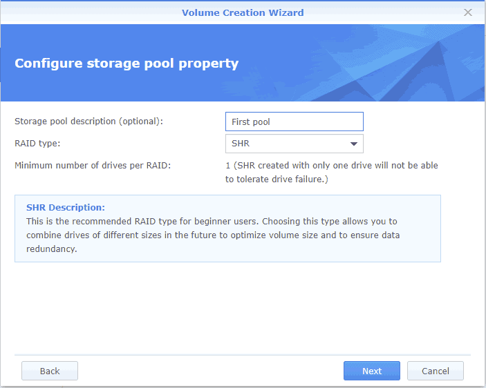 Configure storage pool property