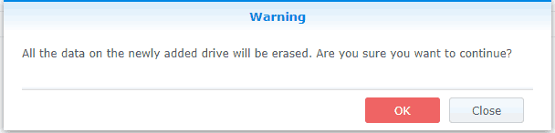 Data erase warning