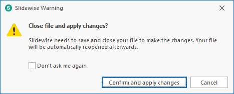 Confirm and apply changes
