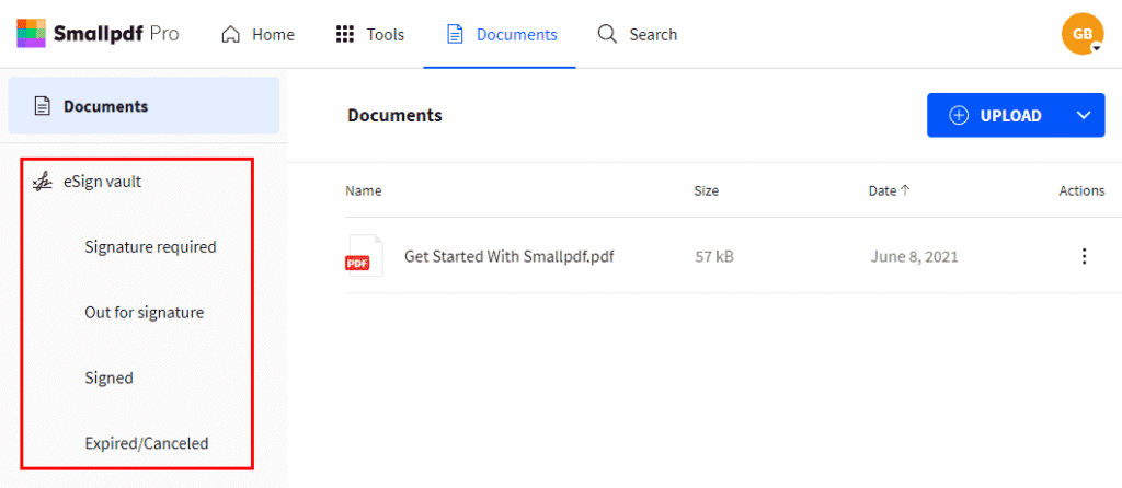 Documents in Smallpdf
