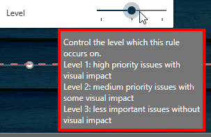 Level for Rule settings