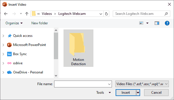 Insert Video dialog box