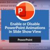 Enable or Disable PowerPoint Animations in Slide Show View